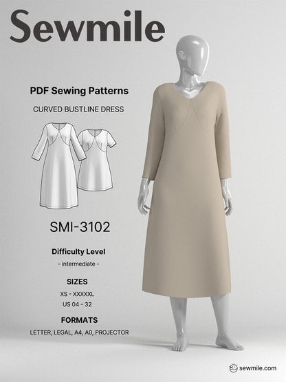 [SMI-3102] Curved Bustline Dress