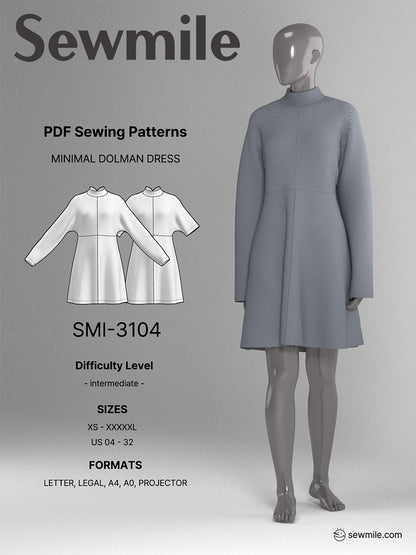 [SMI-3104] Minimal Dolman Dress