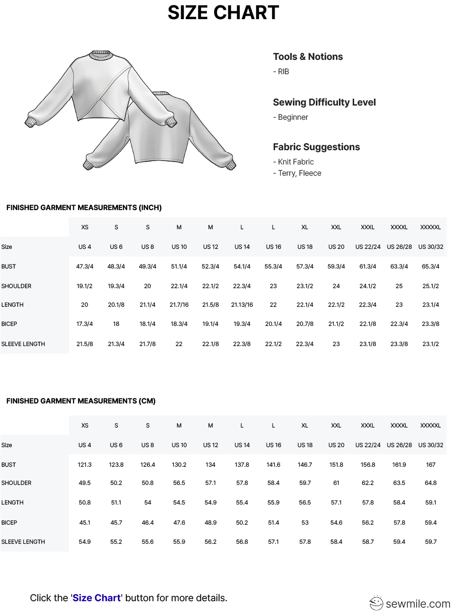 PDF Sewing Pattern [SMI-3303] Overlap Sweatshirt