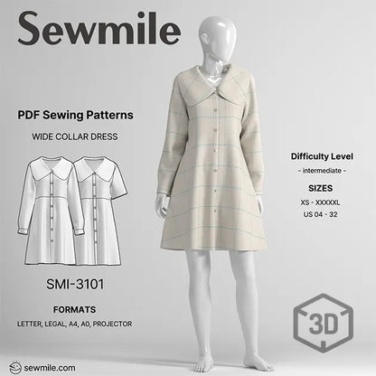 [SMI-3101] Wide Collar Dress