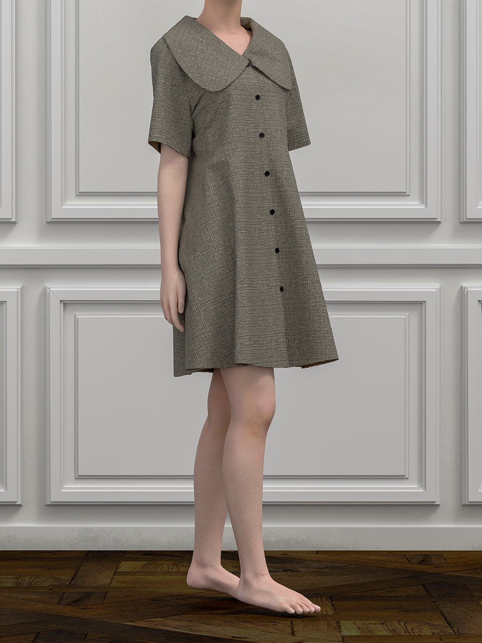 PDF Sewing Pattern [SMI-3101] Wide Collar Dress - Sewmile