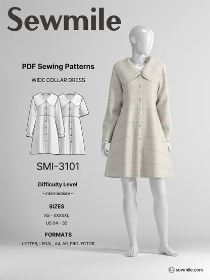 [SMI-3101] Wide Collar Dress